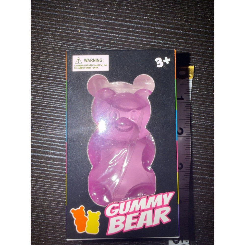 Unbranded NIB Purple Gummy Bear Squishy Stress Relief Fidget Squeeze Toy
